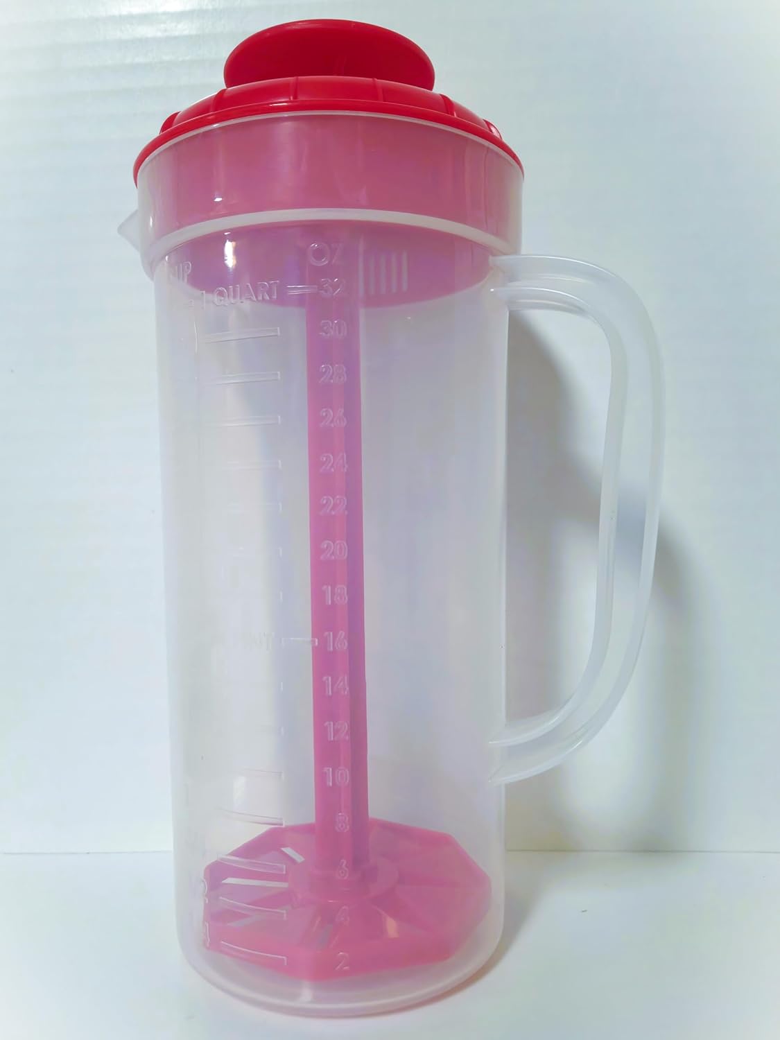 Salad Dressing Mixer, 1 Quart Capacity, Plastic Blender with Measurements, Includes Mixing Lid & Normal Lid, Emulsifies Homemade Ranch, Vinaigrettes, Italian Dressings & More (Green)