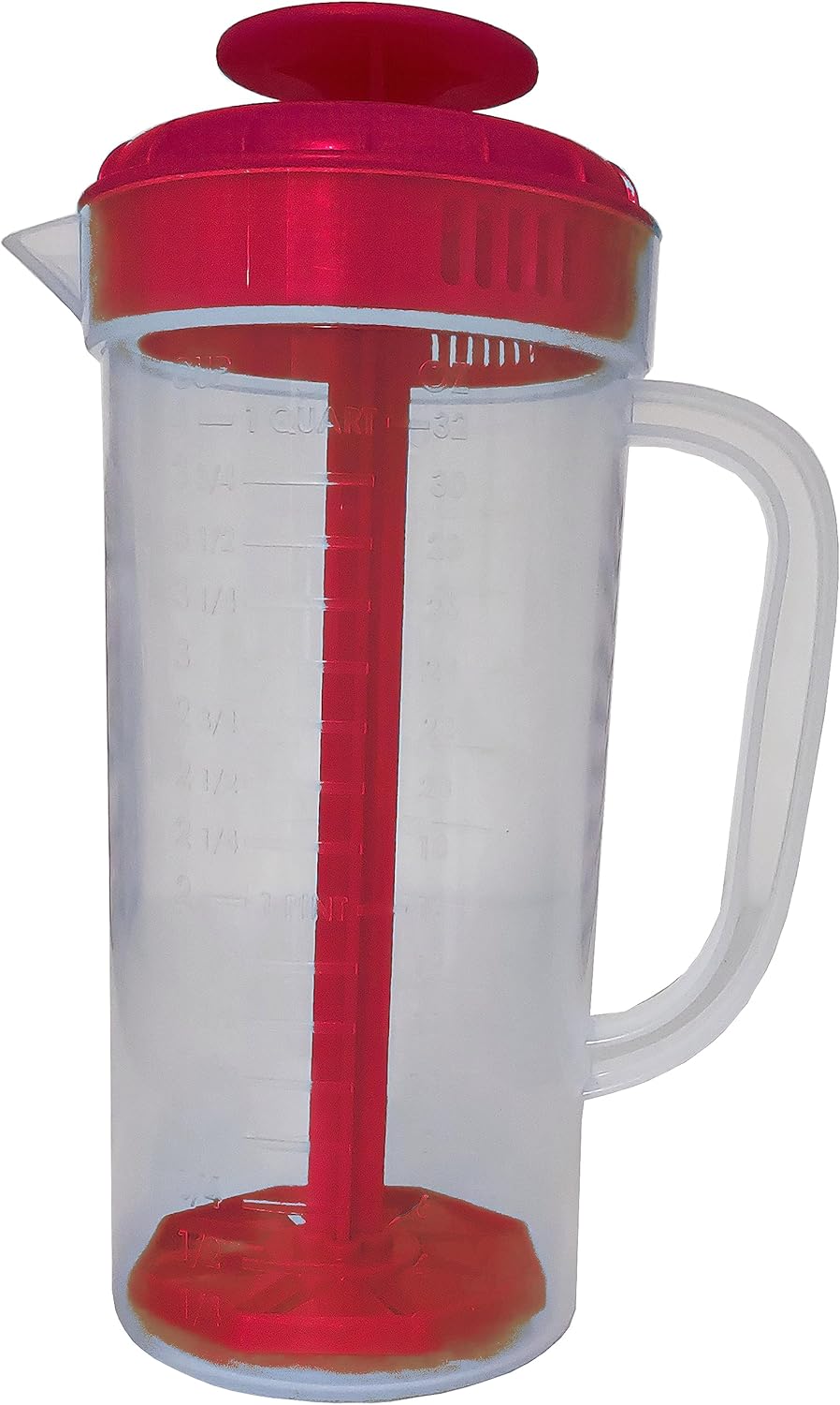 Salad Dressing Mixer, 1 Quart Capacity, Plastic Blender with Measurements, Includes Mixing Lid & Normal Lid, Emulsifies Homemade Ranch, Vinaigrettes, Italian Dressings & More (Green)