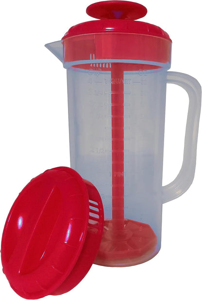 Salad Dressing Mixer, 1 Quart Capacity, Plastic Blender with Measurements, Includes Mixing Lid & Normal Lid, Emulsifies Homemade Ranch, Vinaigrettes, Italian Dressings & More (Green)