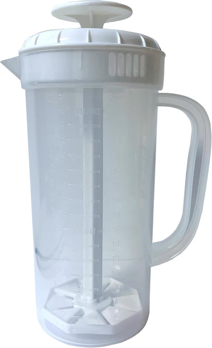 Salad Dressing Mixer, 1 Quart Capacity, Plastic Blender with Measurements, Includes Mixing Lid & Normal Lid, Emulsifies Homemade Ranch, Vinaigrettes, Italian Dressings & More (Green)