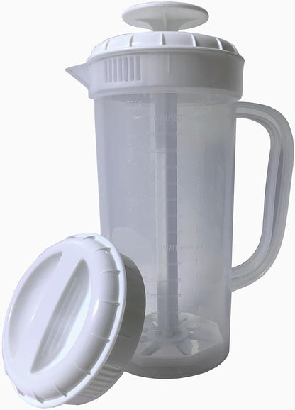 Salad Dressing Mixer, 1 Quart Capacity, Plastic Blender with Measurements, Includes Mixing Lid & Normal Lid, Emulsifies Homemade Ranch, Vinaigrettes, Italian Dressings & More (Green)
