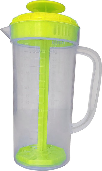 Salad Dressing Mixer, 1 Quart Capacity, Plastic Blender with Measurements, Includes Mixing Lid & Normal Lid, Emulsifies Homemade Ranch, Vinaigrettes, Italian Dressings & More (Green)