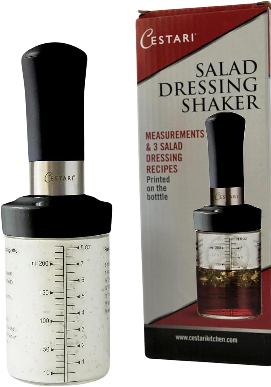 Glass Salad Dressing Bottle: Premium Borosilicate Salad Dressing Shaker with Mixer Insert