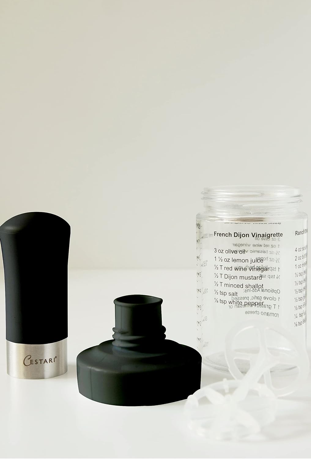 Glass Salad Dressing Bottle: Premium Borosilicate Salad Dressing Shaker with Mixer Insert