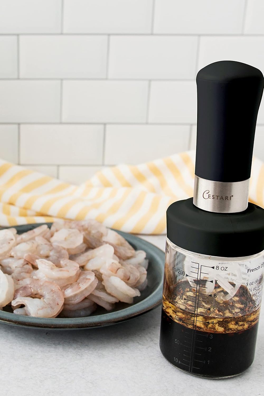 Glass Salad Dressing Bottle: Premium Borosilicate Salad Dressing Shaker with Mixer Insert