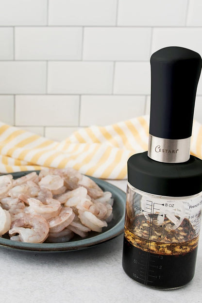Glass Salad Dressing Bottle: Premium Borosilicate Salad Dressing Shaker with Mixer Insert