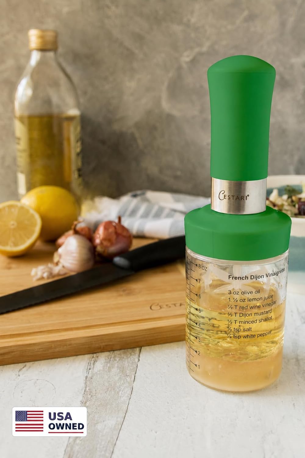 Glass Salad Dressing Bottle: Premium Borosilicate Salad Dressing Shaker with Mixer Insert
