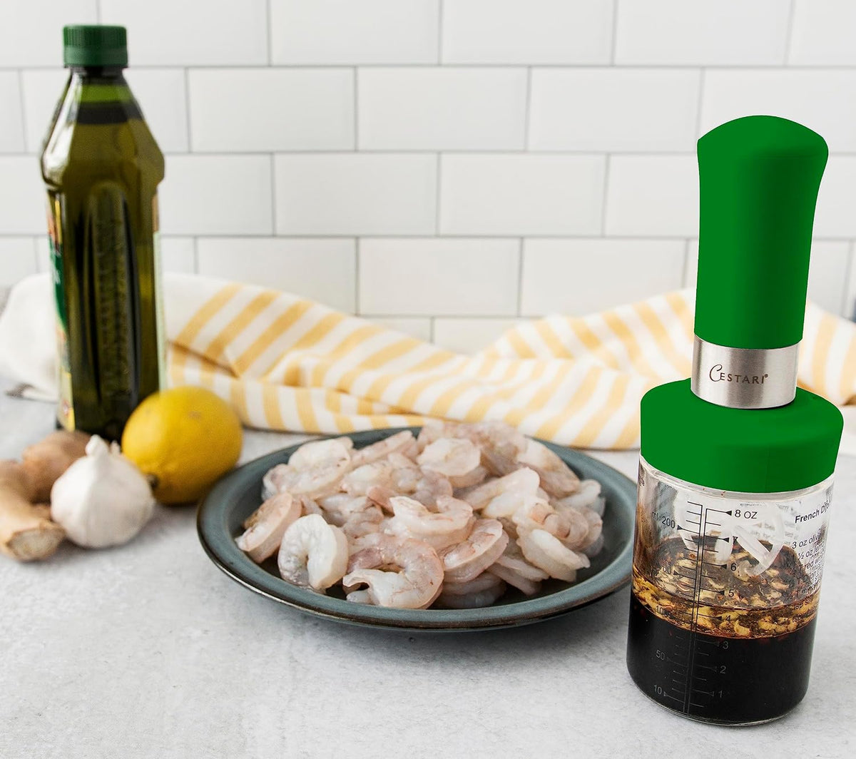 Glass Salad Dressing Bottle: Premium Borosilicate Salad Dressing Shaker with Mixer Insert