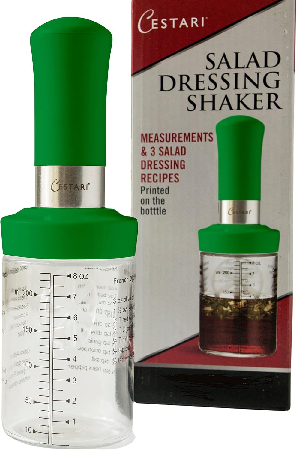 Glass Salad Dressing Bottle: Premium Borosilicate Salad Dressing Shaker with Mixer Insert