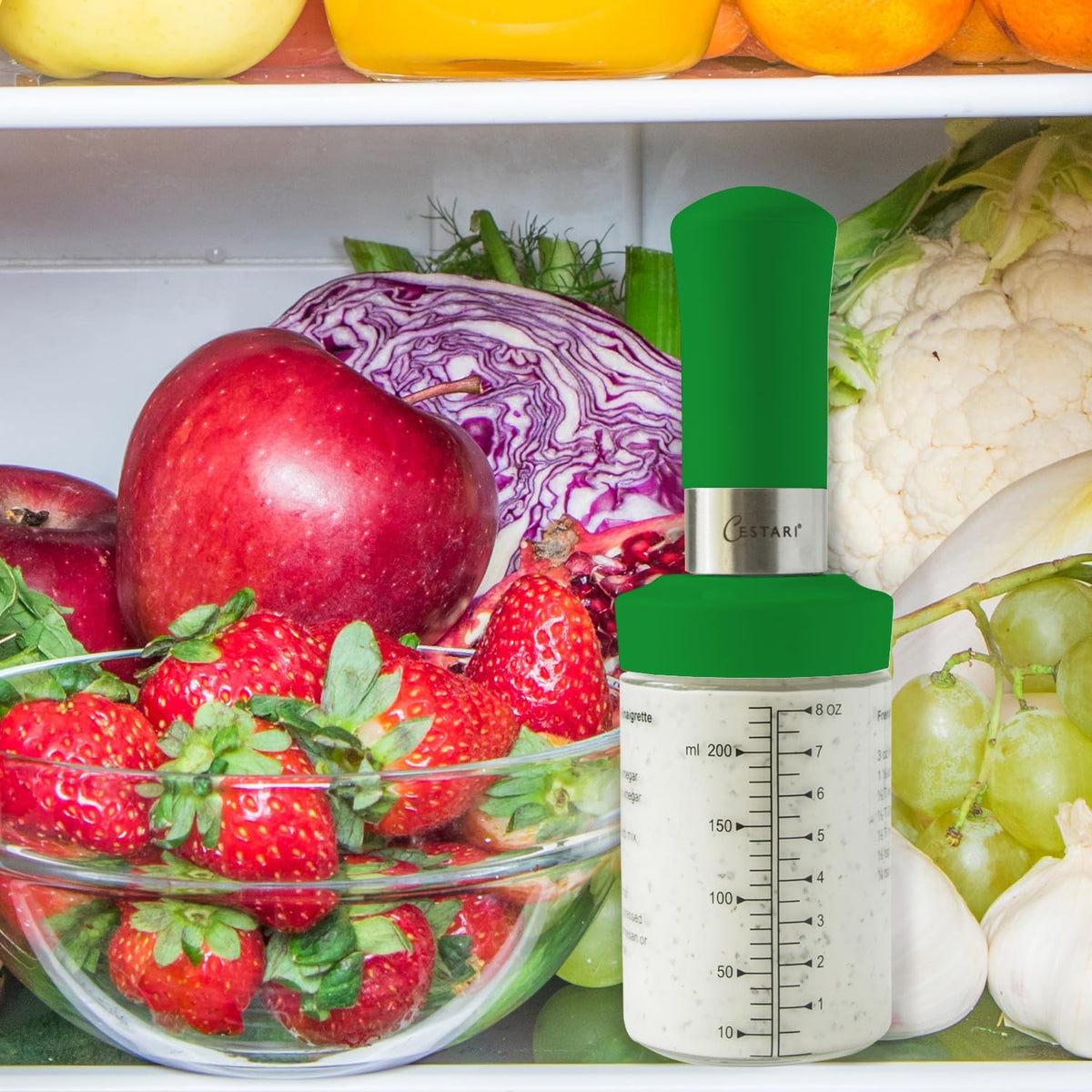 Glass Salad Dressing Bottle: Premium Borosilicate Salad Dressing Shaker with Mixer Insert