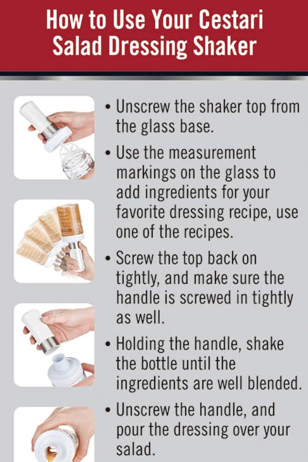 Glass Salad Dressing Bottle: Premium Borosilicate Salad Dressing Shaker with Mixer Insert