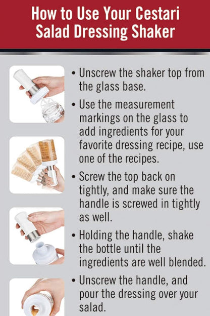 Glass Salad Dressing Bottle: Premium Borosilicate Salad Dressing Shaker with Mixer Insert
