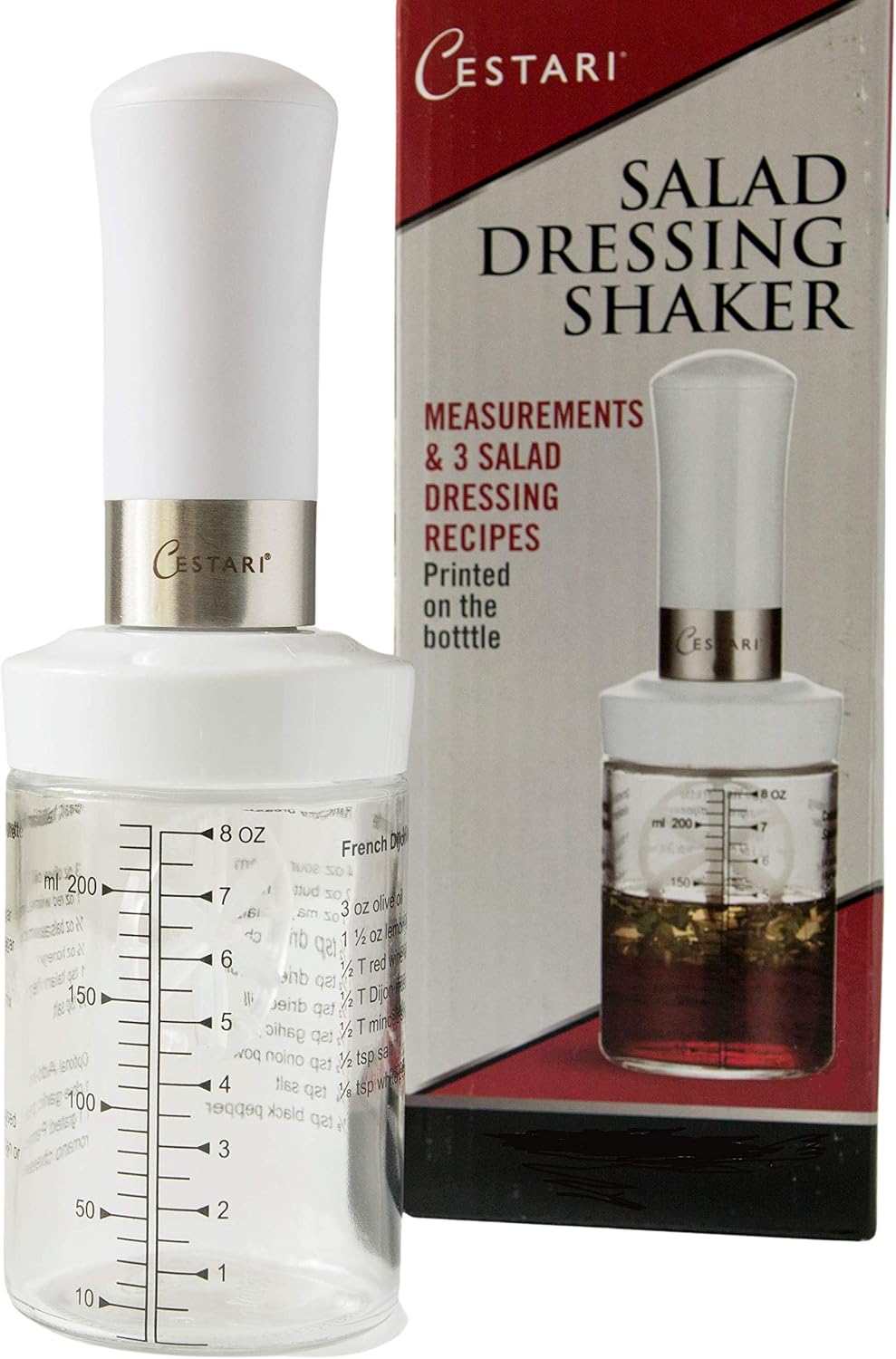 Glass Salad Dressing Bottle: Premium Borosilicate Salad Dressing Shaker with Mixer Insert