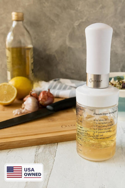 Glass Salad Dressing Bottle: Premium Borosilicate Salad Dressing Shaker with Mixer Insert