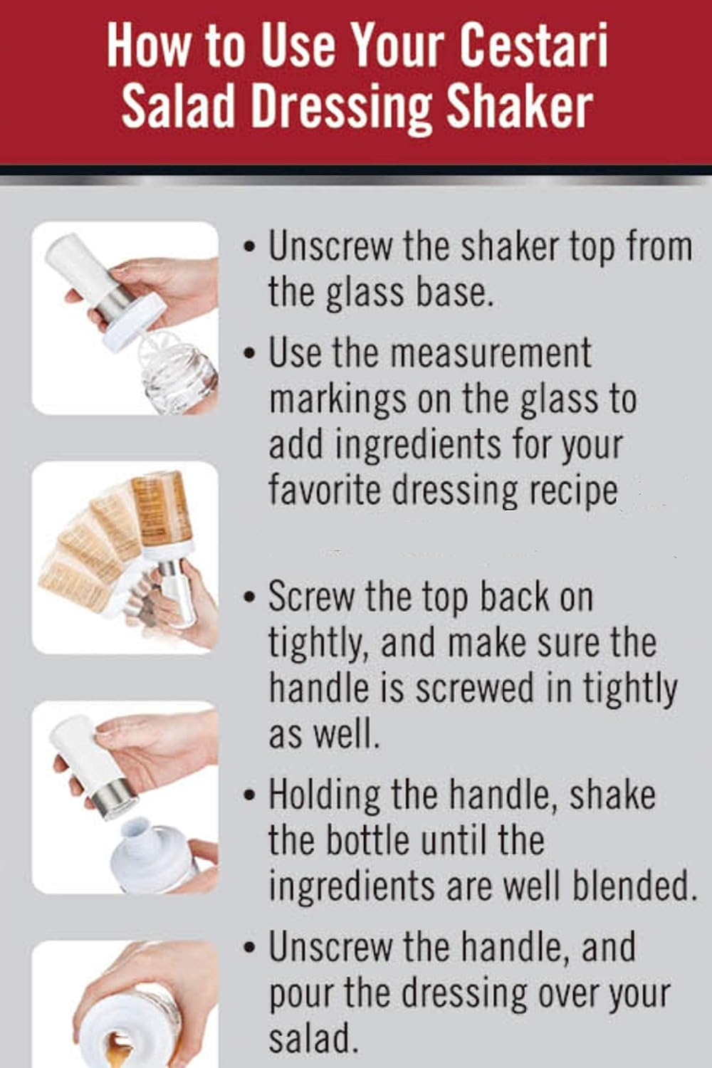 Glass Salad Dressing Bottle: Premium Borosilicate Salad Dressing Shaker with Mixer Insert