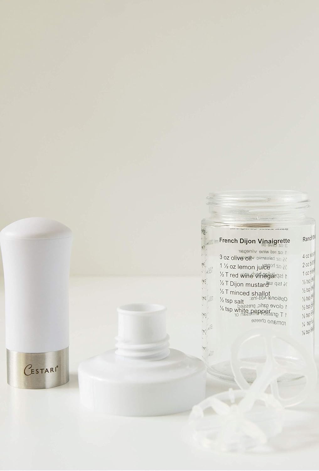 Glass Salad Dressing Bottle: Premium Borosilicate Salad Dressing Shaker with Mixer Insert