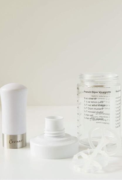 Glass Salad Dressing Bottle: Premium Borosilicate Salad Dressing Shaker with Mixer Insert