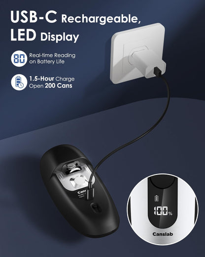 IRON Electric Can Opener, with LED Battery Track, Stainless Steel