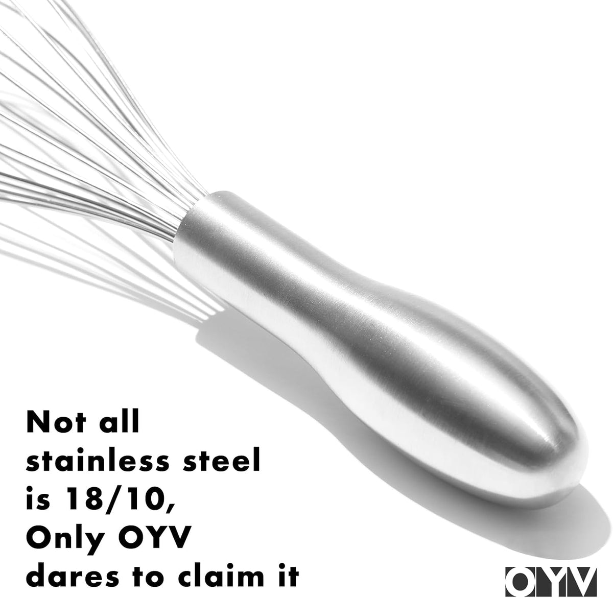 18/10 Stainless Steel Whisk, Ergonomic Handle, Dishwasher Safe Metal Whisk, Professional Wisk for Kitchen Cooking, Perfect for Blending, Whisking, Baking, and Beating, 10-Inch Wire Wisk