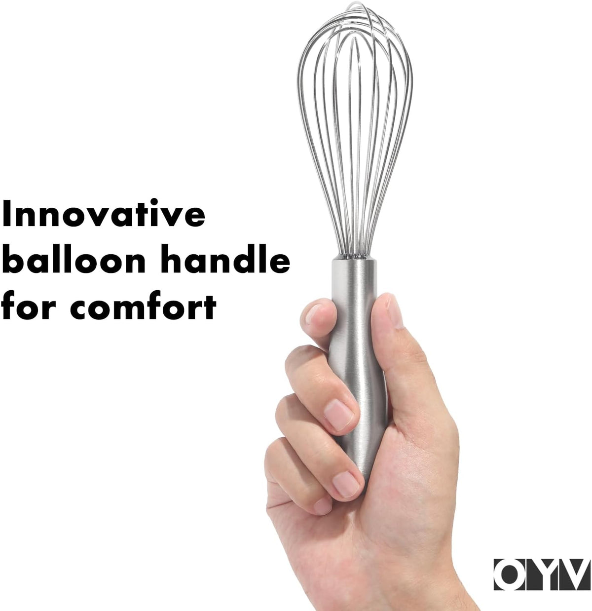 18/10 Stainless Steel Whisk, Ergonomic Handle, Dishwasher Safe Metal Whisk, Professional Wisk for Kitchen Cooking, Perfect for Blending, Whisking, Baking, and Beating, 10-Inch Wire Wisk