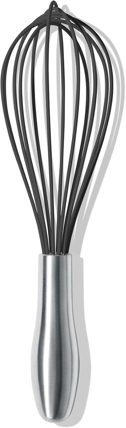18/10 Stainless Steel Whisk, Ergonomic Handle, Dishwasher Safe Metal Whisk, Professional Wisk for Kitchen Cooking, Perfect for Blending, Whisking, Baking, and Beating, 10-Inch Wire Wisk