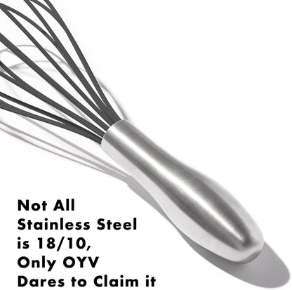 18/10 Stainless Steel Whisk, Ergonomic Handle, Dishwasher Safe Metal Whisk, Professional Wisk for Kitchen Cooking, Perfect for Blending, Whisking, Baking, and Beating, 10-Inch Wire Wisk