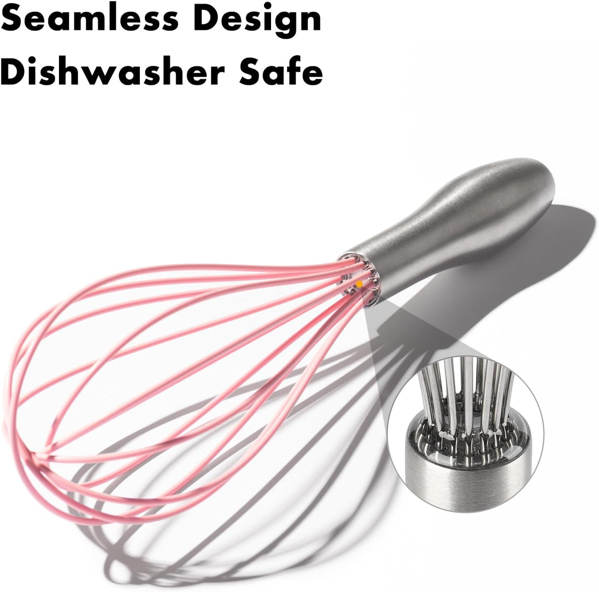 18/10 Stainless Steel Whisk, Ergonomic Handle, Dishwasher Safe Metal Whisk, Professional Wisk for Kitchen Cooking, Perfect for Blending, Whisking, Baking, and Beating, 10-Inch Wire Wisk
