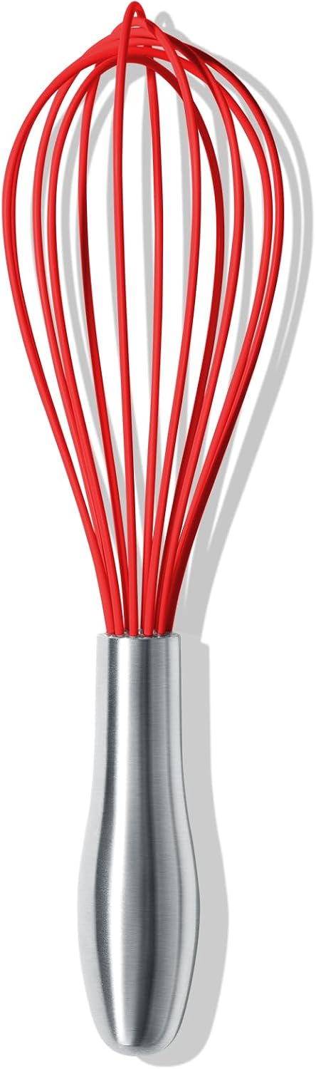 18/10 Stainless Steel Whisk, Ergonomic Handle, Dishwasher Safe Metal Whisk, Professional Wisk for Kitchen Cooking, Perfect for Blending, Whisking, Baking, and Beating, 10-Inch Wire Wisk