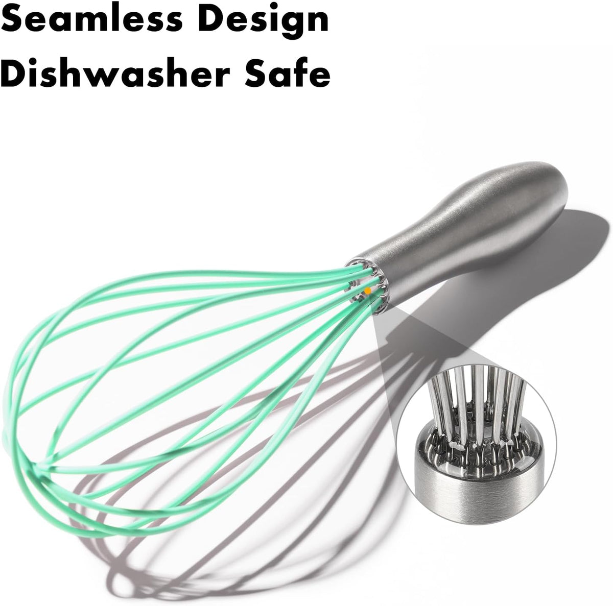 18/10 Stainless Steel Whisk, Ergonomic Handle, Dishwasher Safe Metal Whisk, Professional Wisk for Kitchen Cooking, Perfect for Blending, Whisking, Baking, and Beating, 10-Inch Wire Wisk