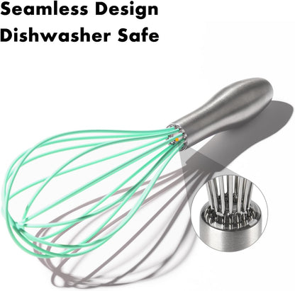 18/10 Stainless Steel Whisk, Ergonomic Handle, Dishwasher Safe Metal Whisk, Professional Wisk for Kitchen Cooking, Perfect for Blending, Whisking, Baking, and Beating, 10-Inch Wire Wisk