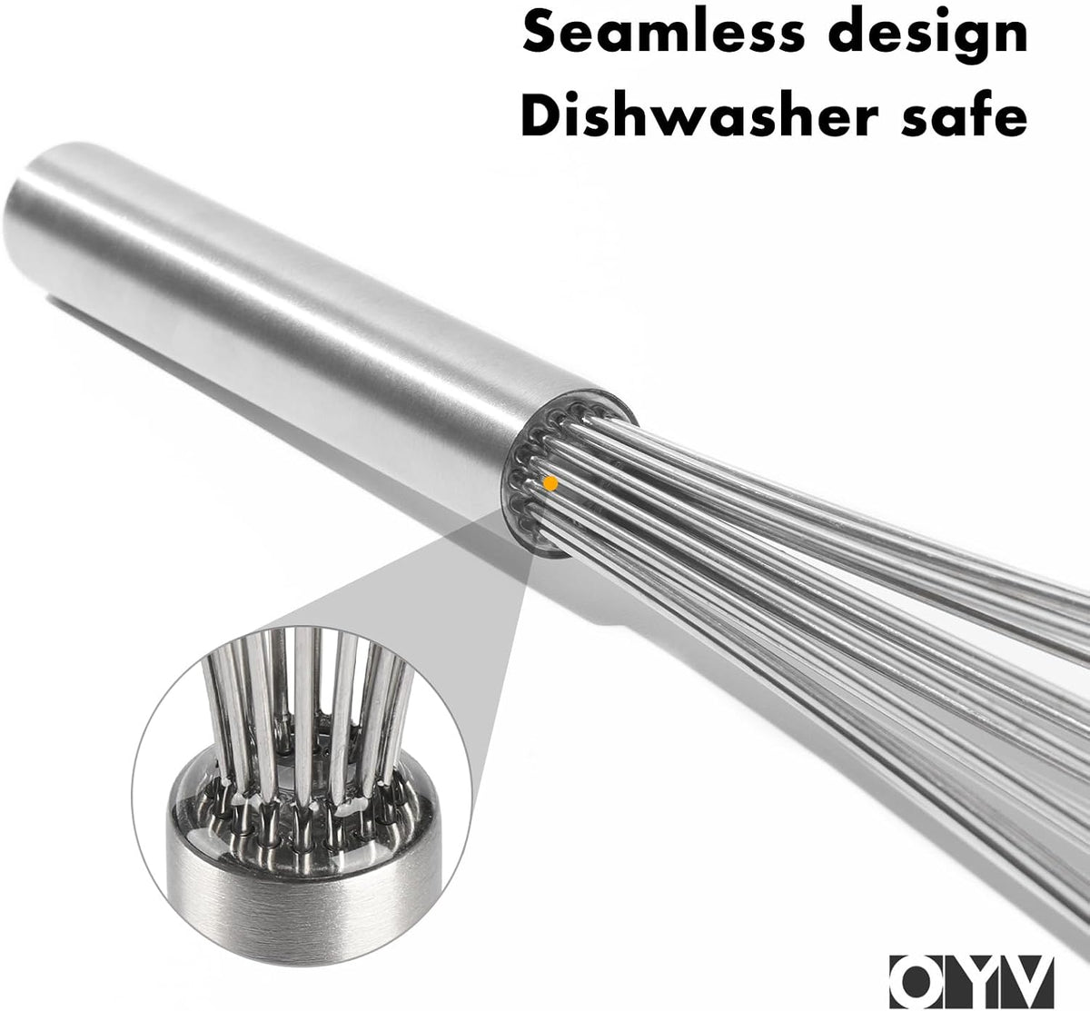 18/10 Stainless Steel Whisk, Ergonomic Handle, Dishwasher Safe Metal Whisk, Professional Wisk for Kitchen Cooking, Perfect for Blending, Whisking, Baking, and Beating, 10-Inch Wire Wisk