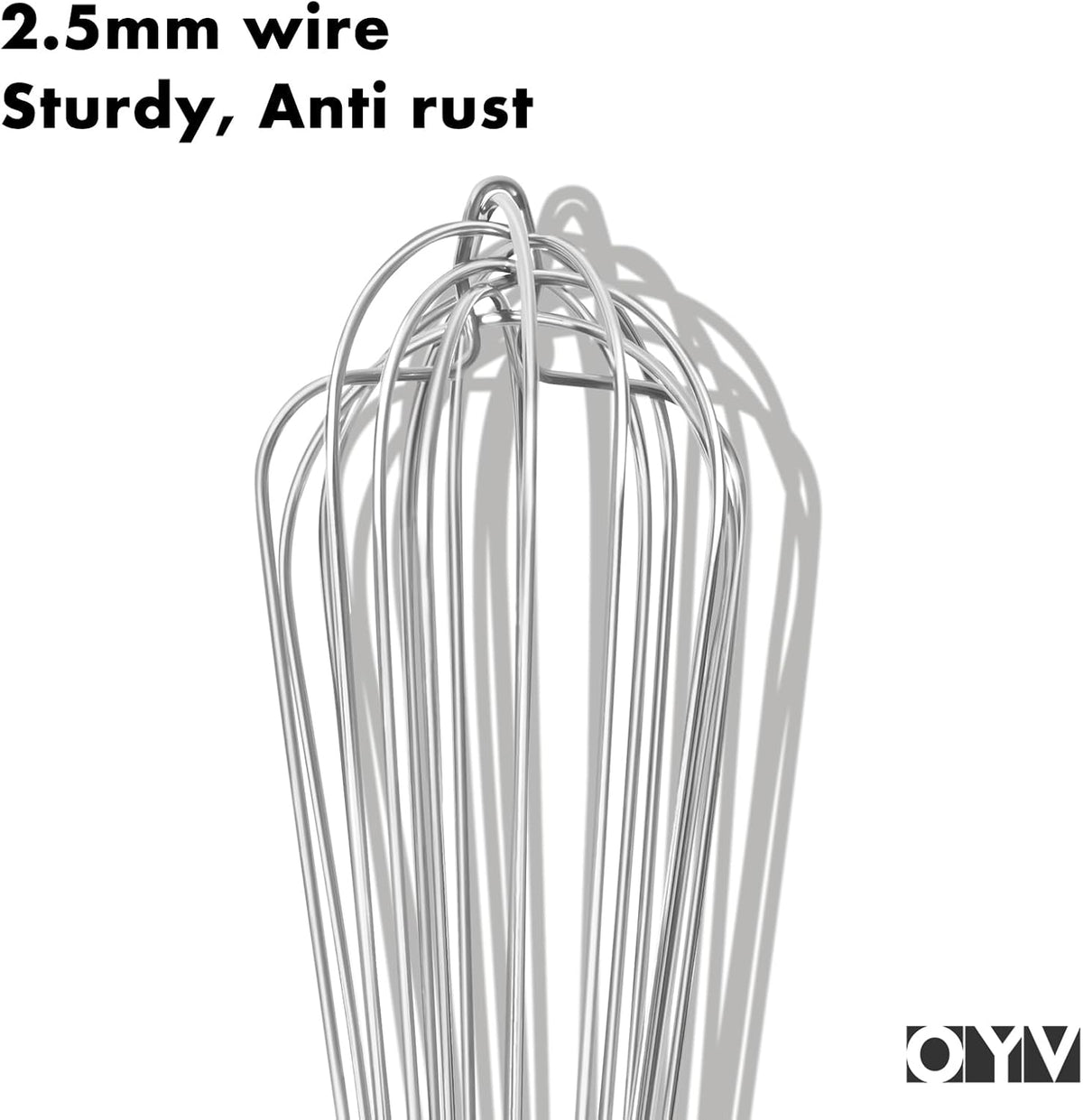 18/10 Stainless Steel Whisk, Ergonomic Handle, Dishwasher Safe Metal Whisk, Professional Wisk for Kitchen Cooking, Perfect for Blending, Whisking, Baking, and Beating, 10-Inch Wire Wisk