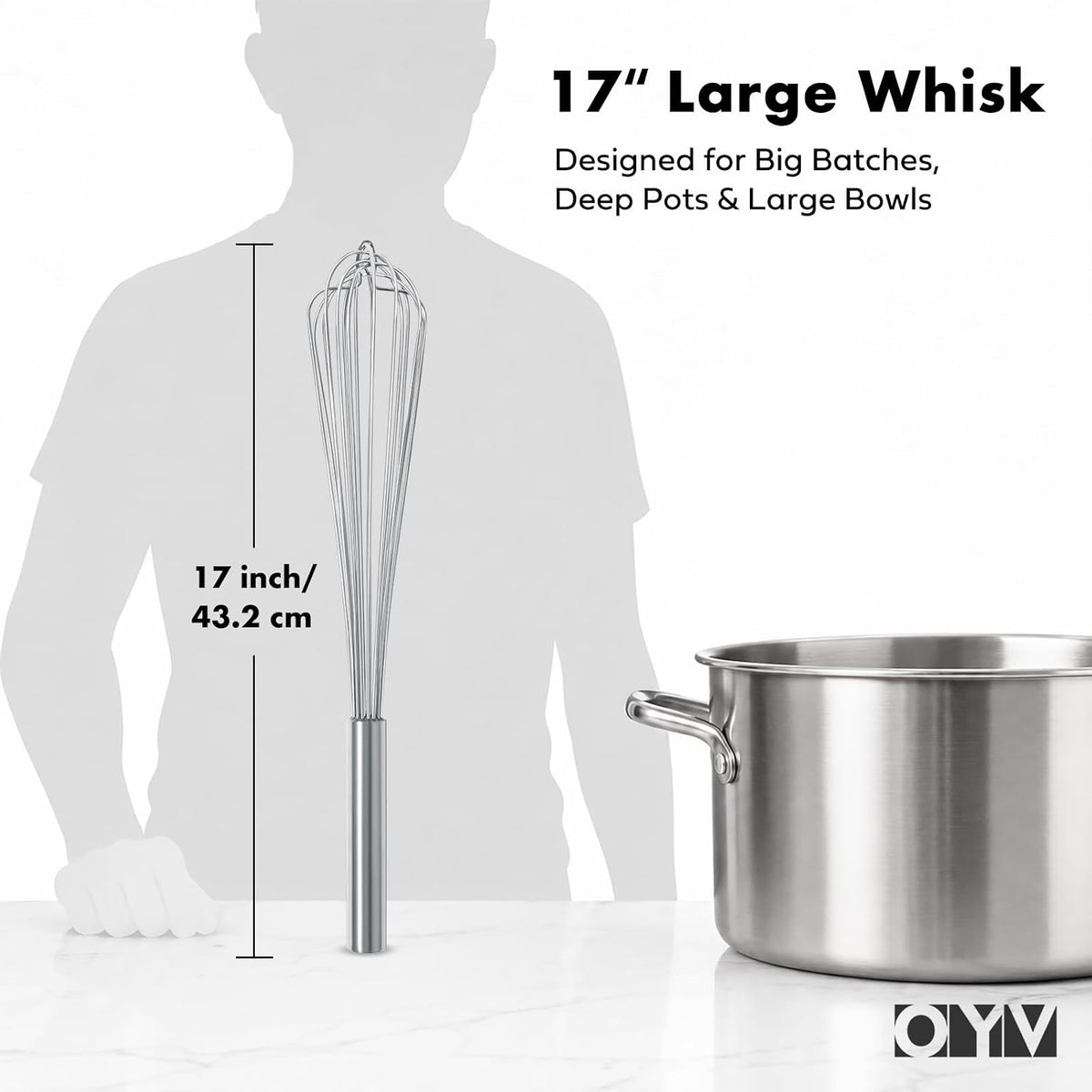 18/10 Stainless Steel Whisk, Ergonomic Handle, Dishwasher Safe Metal Whisk, Professional Wisk for Kitchen Cooking, Perfect for Blending, Whisking, Baking, and Beating, 10-Inch Wire Wisk