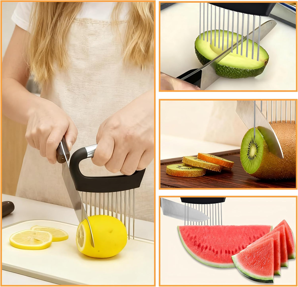 1 Onion Holder for Slicing,Stainless Steel Onion Slicer Holder,Onion Cutter
