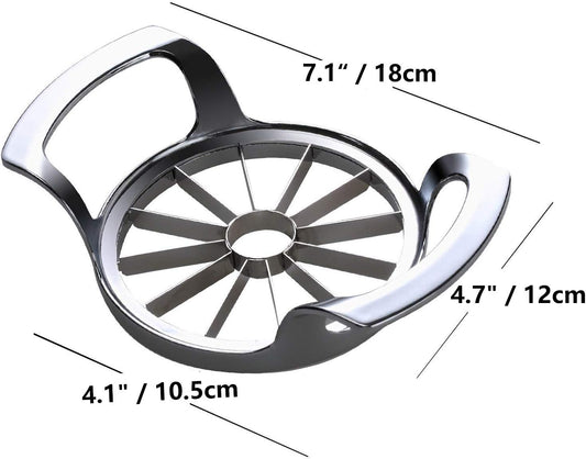 Stainless Steel Apple Slicer and Corer - 12 Blades Food Grade 304 Extra Large Heavy Duty Apple Cutter Divider up to 4 Inch Apples