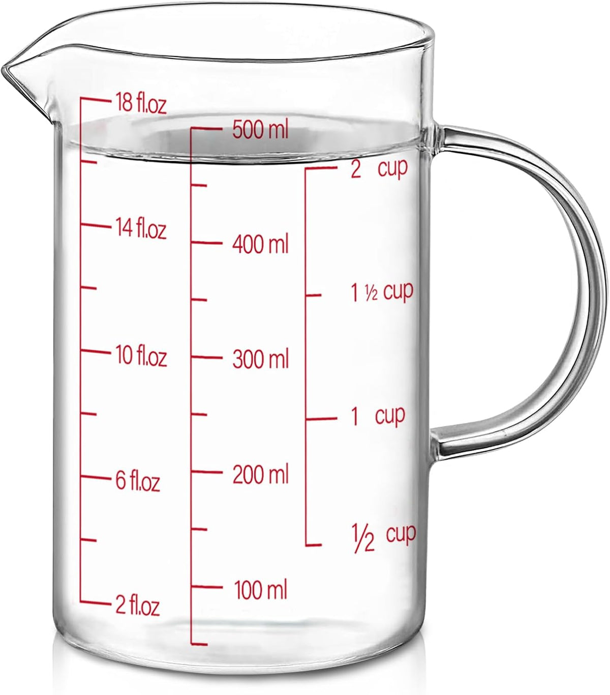 34OZ/1000ML Glass Measuring Cup, 4 Cup Glass Measuring Cups With 3 Scales (Ml/Oz/Cup), High Borosilicate Measuring Cup With Handle and V-Shaped Spout, Dishwasher/Freezer/Microwave Safe