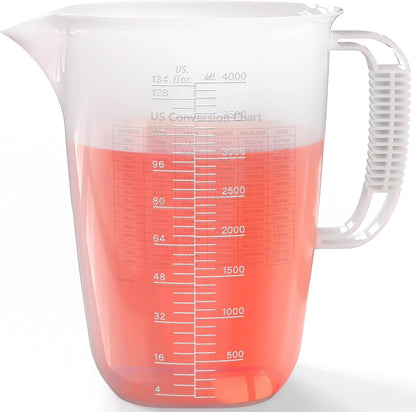 34OZ/1000ML Glass Measuring Cup, 4 Cup Glass Measuring Cups With 3 Scales (Ml/Oz/Cup), High Borosilicate Measuring Cup With Handle and V-Shaped Spout, Dishwasher/Freezer/Microwave Safe