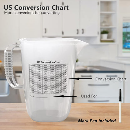 34OZ/1000ML Glass Measuring Cup, 4 Cup Glass Measuring Cups With 3 Scales (Ml/Oz/Cup), High Borosilicate Measuring Cup With Handle and V-Shaped Spout, Dishwasher/Freezer/Microwave Safe