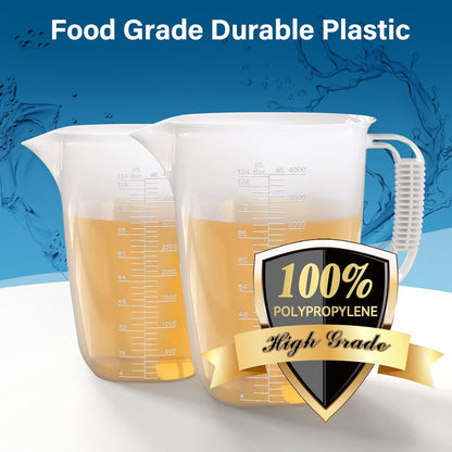 34OZ/1000ML Glass Measuring Cup, 4 Cup Glass Measuring Cups With 3 Scales (Ml/Oz/Cup), High Borosilicate Measuring Cup With Handle and V-Shaped Spout, Dishwasher/Freezer/Microwave Safe