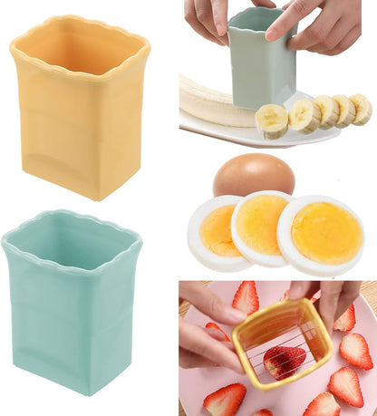 2 Pack Cup Slicers – Egg, Banana, Strawberry Cutter for Salad