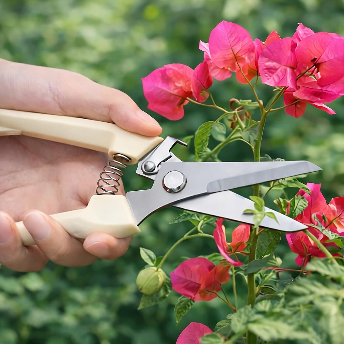 Pruning Shears, 2Pcs Pruning Shears for Gardening,Professional Garden Shears for Flowers, Bonsai and Fruits Picking (1pc Straight & 1pc Curved)