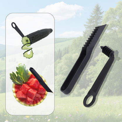 Kitchen Spiral Cutter and V-Shaped Tools, Spiral Potato Slicer Knife Vegetable Spiralizer Manual Screw Peelers Kitchen Gadgets for Fruit Cucumber Potato Carrot