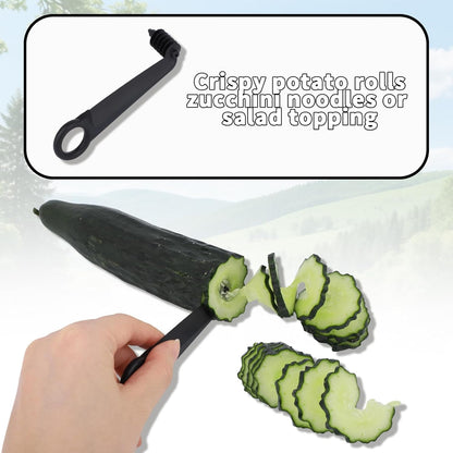 Kitchen Spiral Cutter and V-Shaped Tools, Spiral Potato Slicer Knife Vegetable Spiralizer Manual Screw Peelers Kitchen Gadgets for Fruit Cucumber Potato Carrot