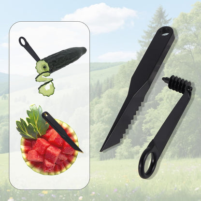 Kitchen Spiral Cutter and V-Shaped Tools, Spiral Potato Slicer Knife Vegetable Spiralizer Manual Screw Peelers Kitchen Gadgets for Fruit Cucumber Potato Carrot