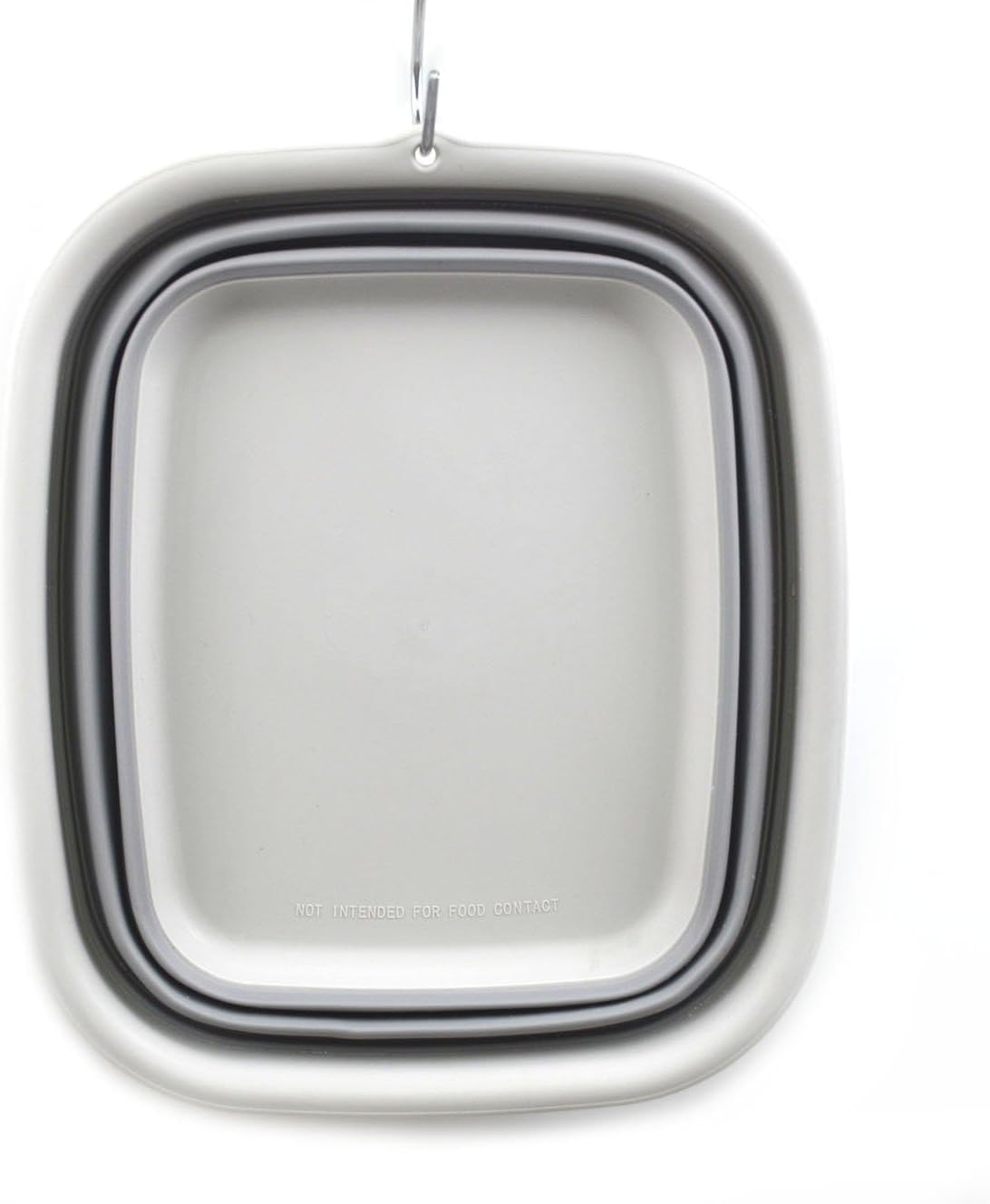 9.45L (2.5 Gallon) Collapsible Tub - Foldable Dish Tub - Portable Washing Basin - Space Saving Plastic Washtub (Grey, M)