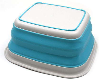9.45L (2.5 Gallon) Collapsible Tub - Foldable Dish Tub - Portable Washing Basin - Space Saving Plastic Washtub (Grey, M)
