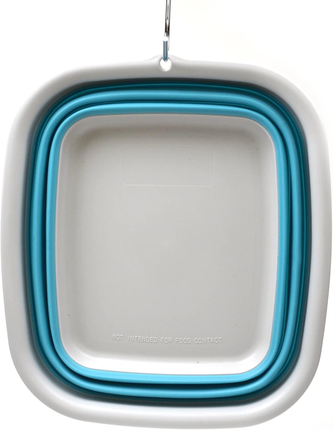 9.45L (2.5 Gallon) Collapsible Tub - Foldable Dish Tub - Portable Washing Basin - Space Saving Plastic Washtub (Grey, M)