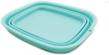 9.45L (2.5 Gallon) Collapsible Tub - Foldable Dish Tub - Portable Washing Basin - Space Saving Plastic Washtub (Grey, M)