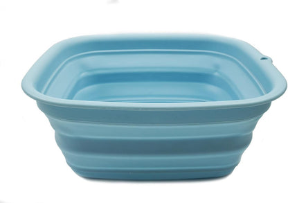 9.45L (2.5 Gallon) Collapsible Tub - Foldable Dish Tub - Portable Washing Basin - Space Saving Plastic Washtub (Grey, M)