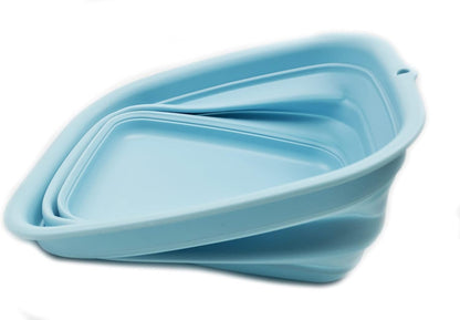 9.45L (2.5 Gallon) Collapsible Tub - Foldable Dish Tub - Portable Washing Basin - Space Saving Plastic Washtub (Grey, M)